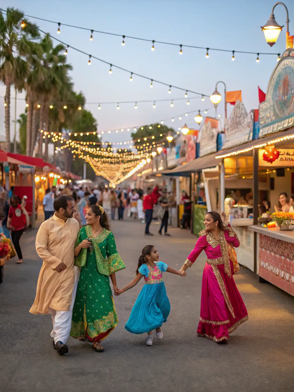 A vibrant scene from the Cultural Exchange Festival, showcasing diverse performances and art exhibitions that promote understanding and unity.